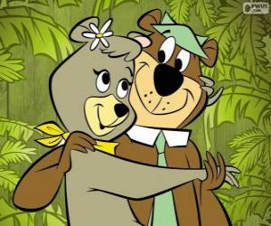 yapboz Yogi ve Cindy, iki sevgili parkta Jellystone ayılar